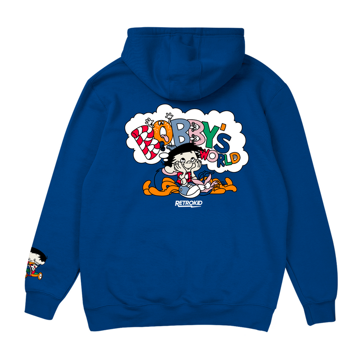 Bobby's World Bobby Generic Retrokid 90s Retro Howie Mandel Officially Licensed Royal Blue Hoodie Logo Webbly