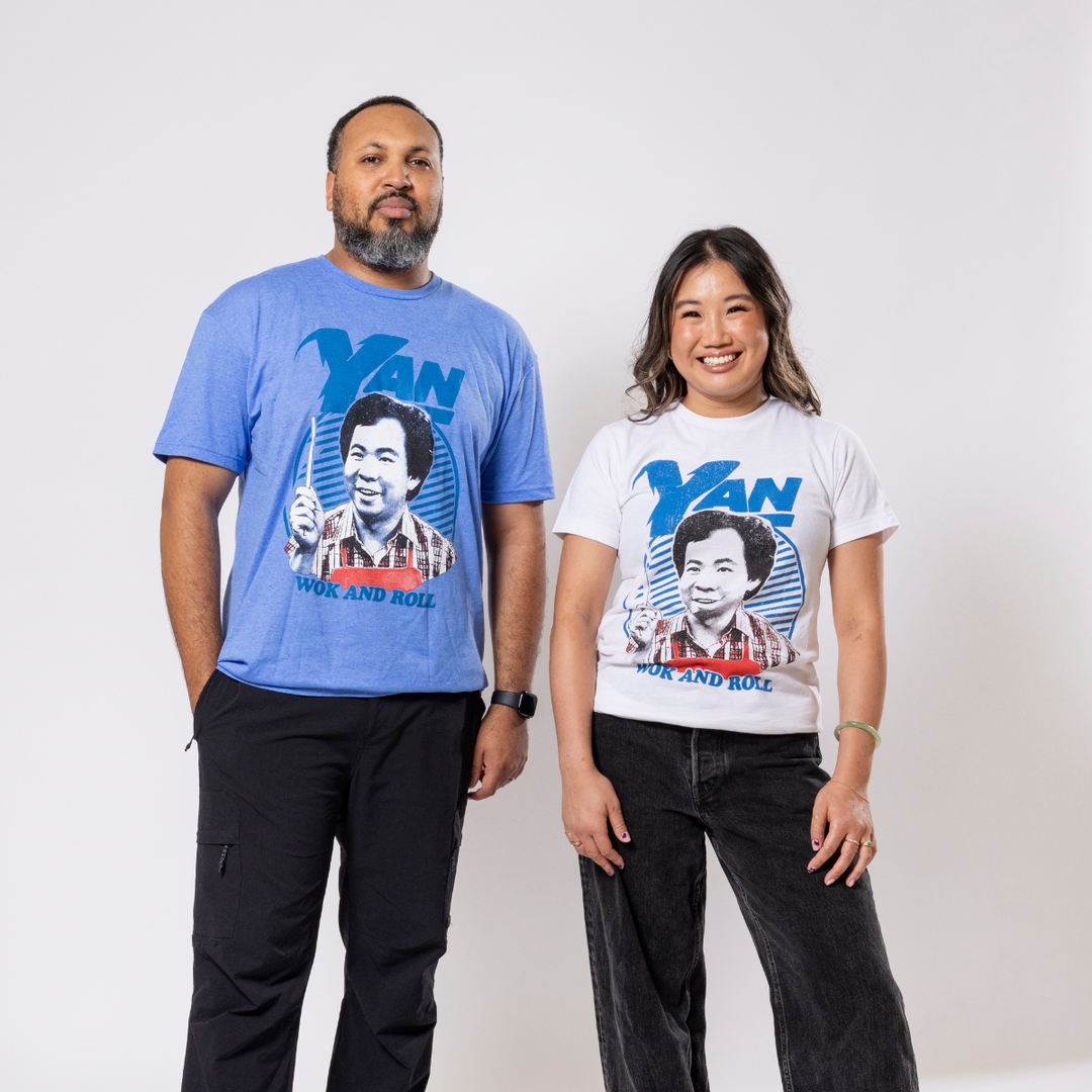 Wok With Yan Stephen Yan Wok and & Roll T-Shirt Blue