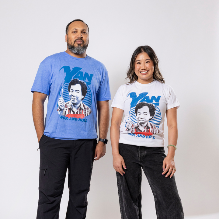 Wok With Yan Stephen Yan Wok and & Roll T-Shirt Blue