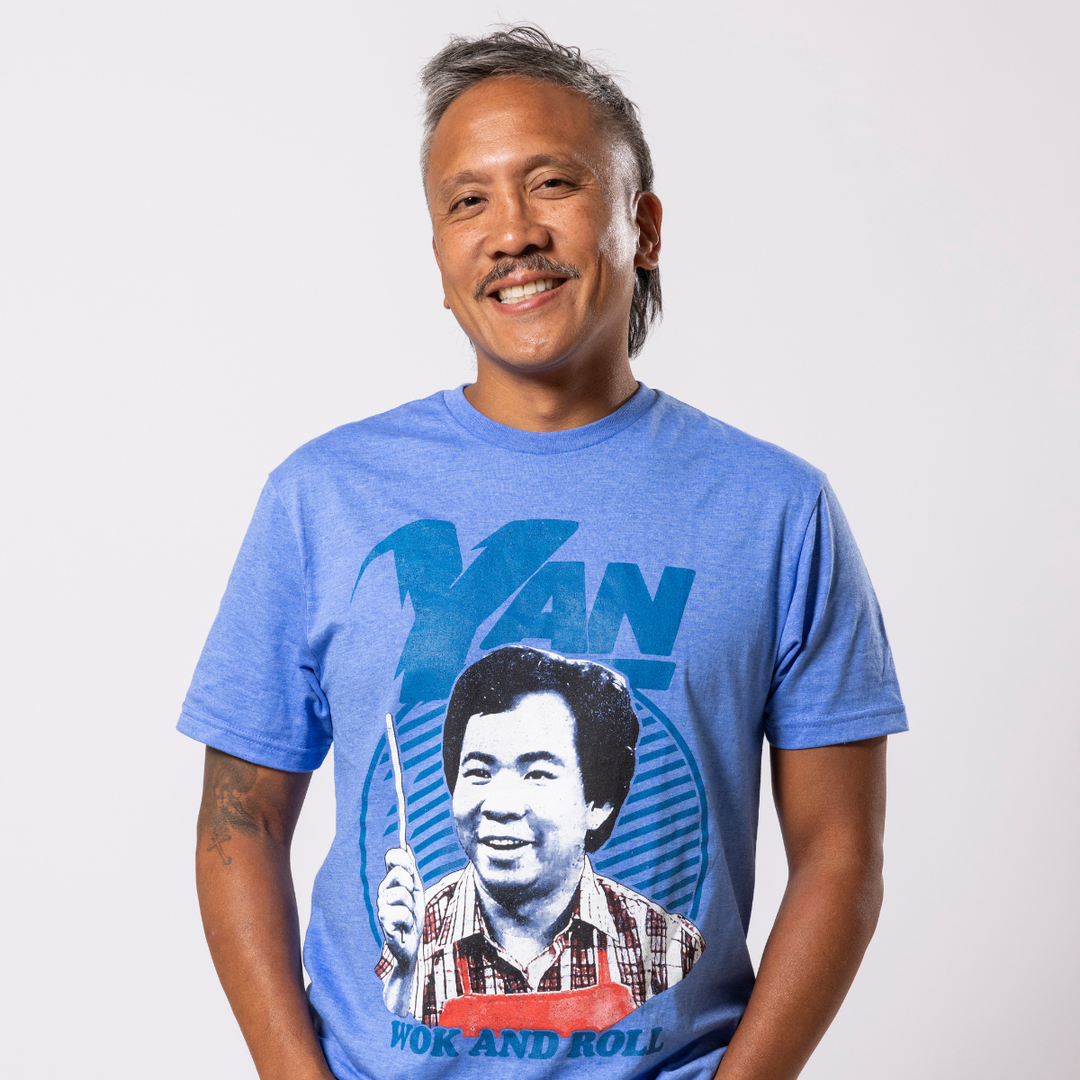 Wok With Yan Stephen Yan Wok and & Roll T-Shirt Blue