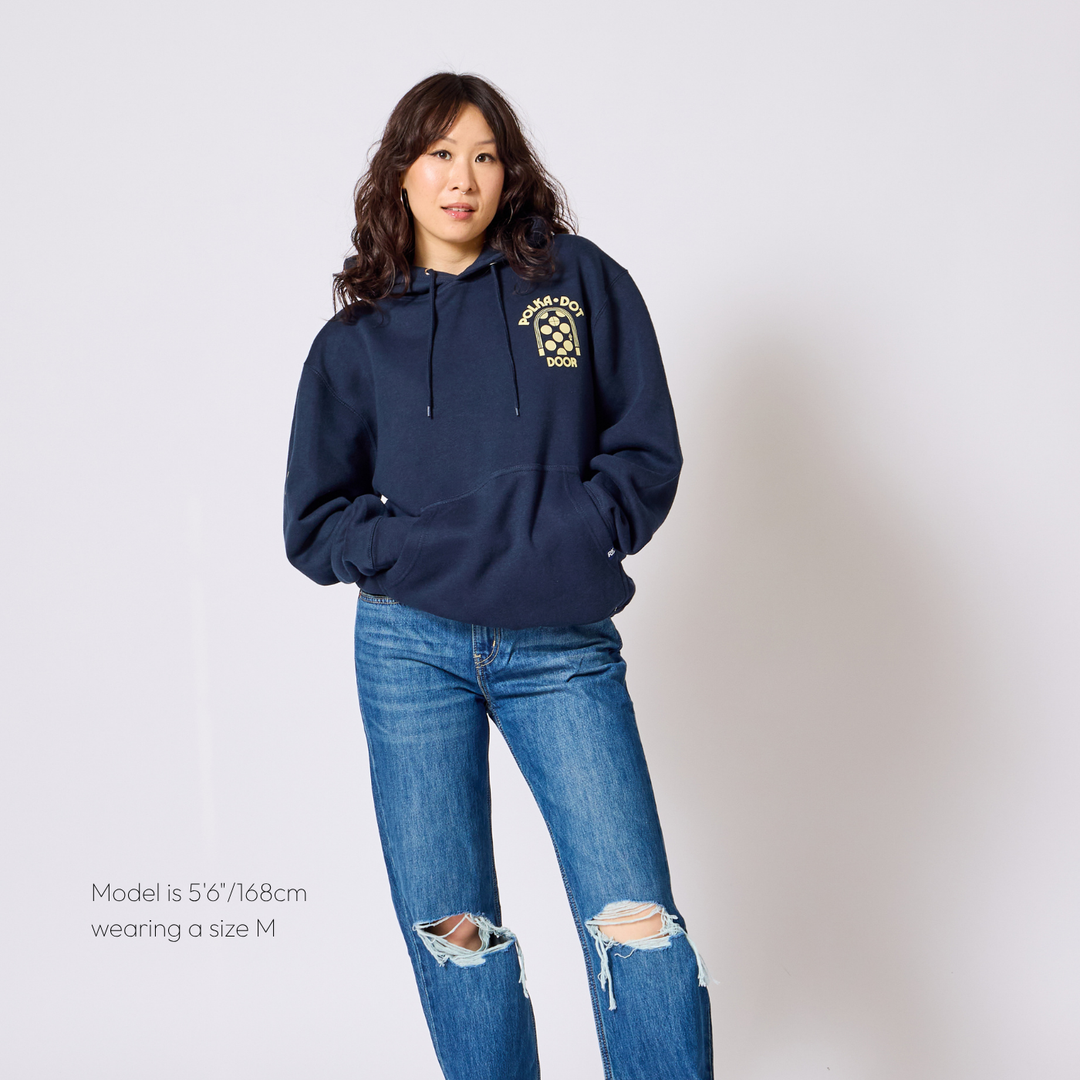 TVO Polka Dot Door Hoodie - Navy