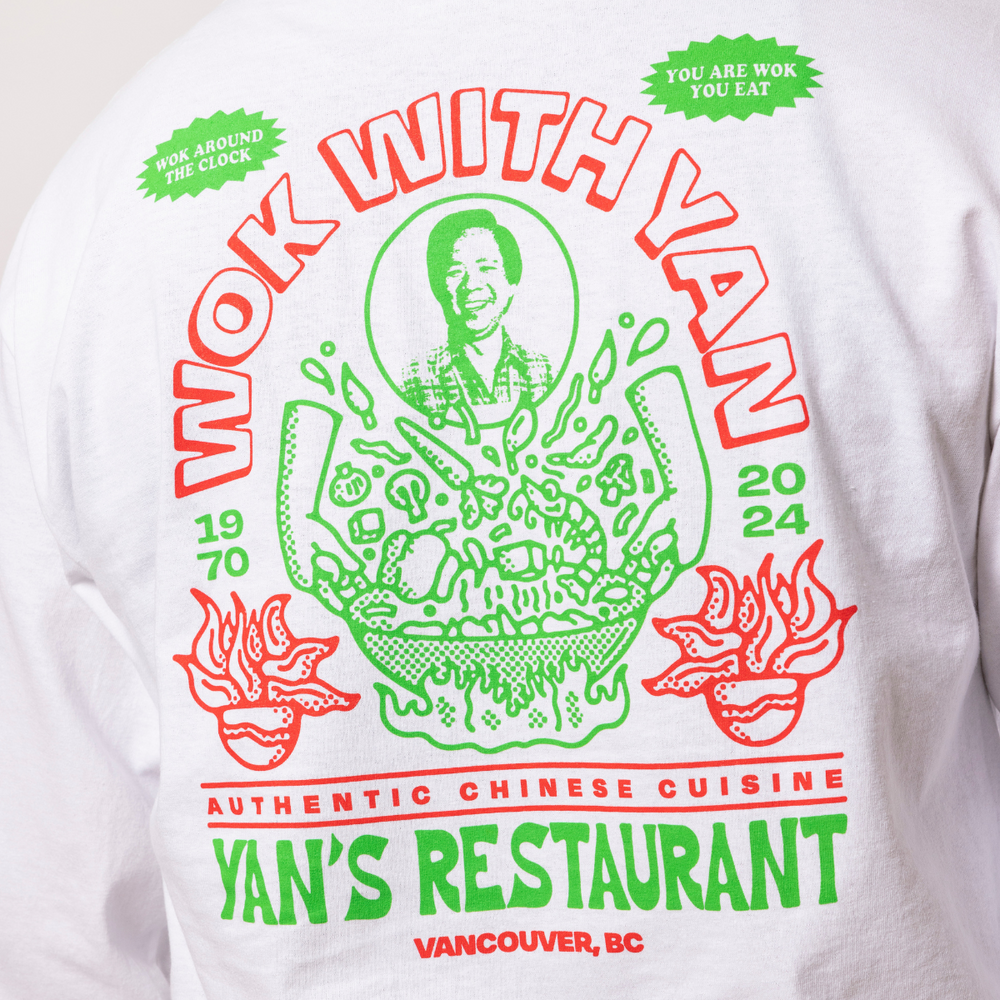 Wok With Yan Stephen Yan Restaurant Long Sleeve T-Shirt White boringfriends Yan's Restaurant