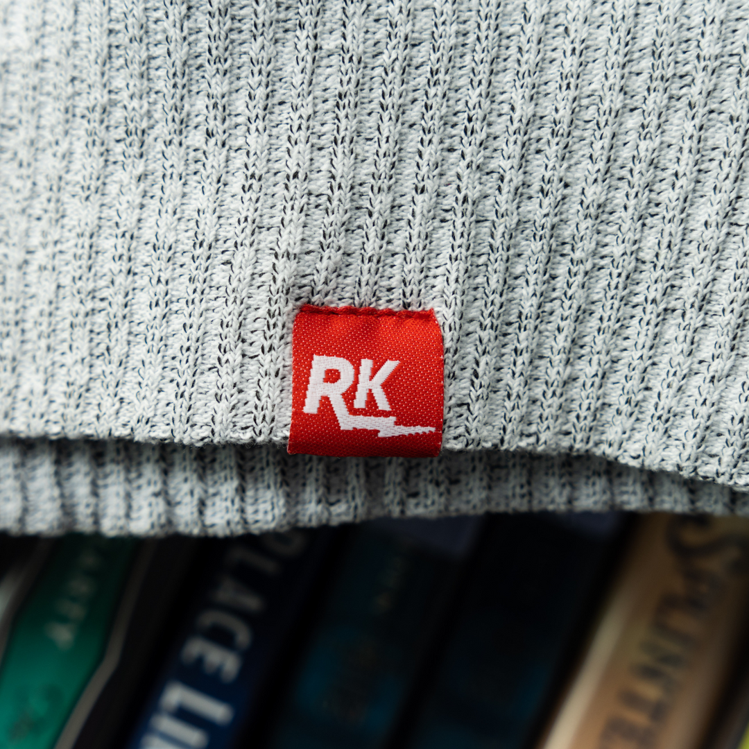 Arthur Embroidered Quarter Zip - Salt & Pepper