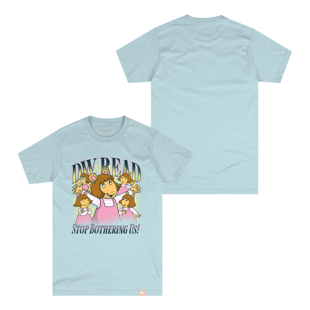 Arthur Retrokid D.W. Stop Bothering Us T-Shirt Light Blue Officially Licensed