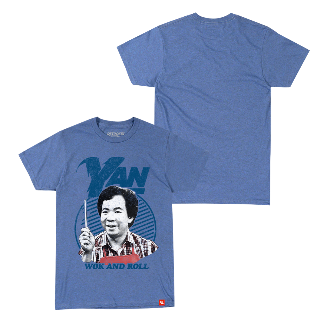 Wok With Yan Stephen Yan Wok and & Roll T-Shirt Blue