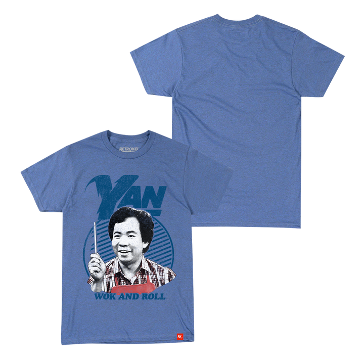Wok With Yan Stephen Yan Wok and & Roll T-Shirt Blue