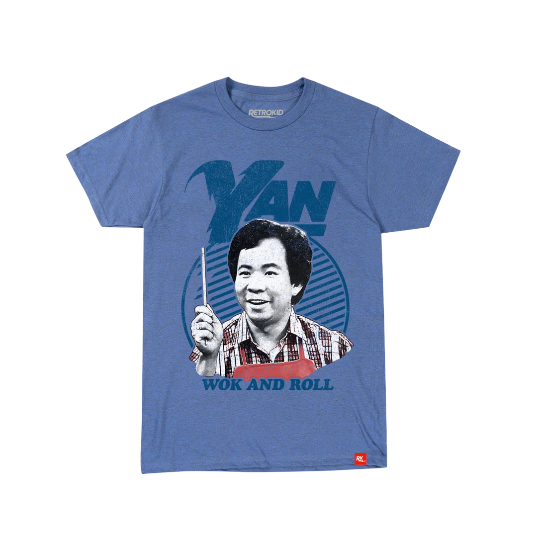 Wok With Yan Stephen Yan Wok and & Roll T-Shirt Blue