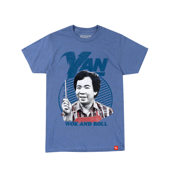 Wok With Yan Stephen Yan Wok and & Roll T-Shirt Blue