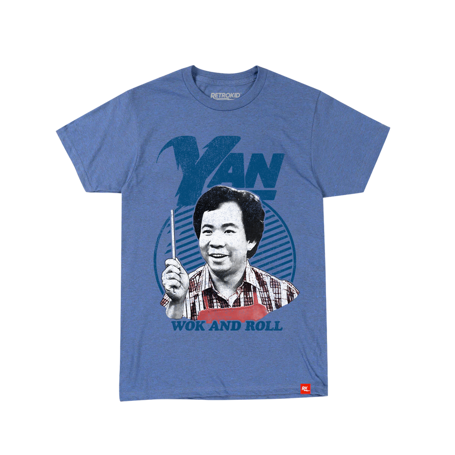 Wok With Yan Stephen Yan Wok and & Roll T-Shirt Blue