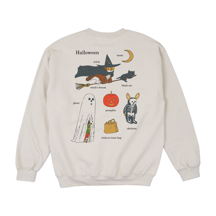 Richard Scarry Halloween Crewneck - Sand
