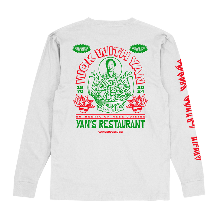 Wok With Yan Stephen Yan Restaurant Long Sleeve T-Shirt White boringfriends Yan's Restaurant