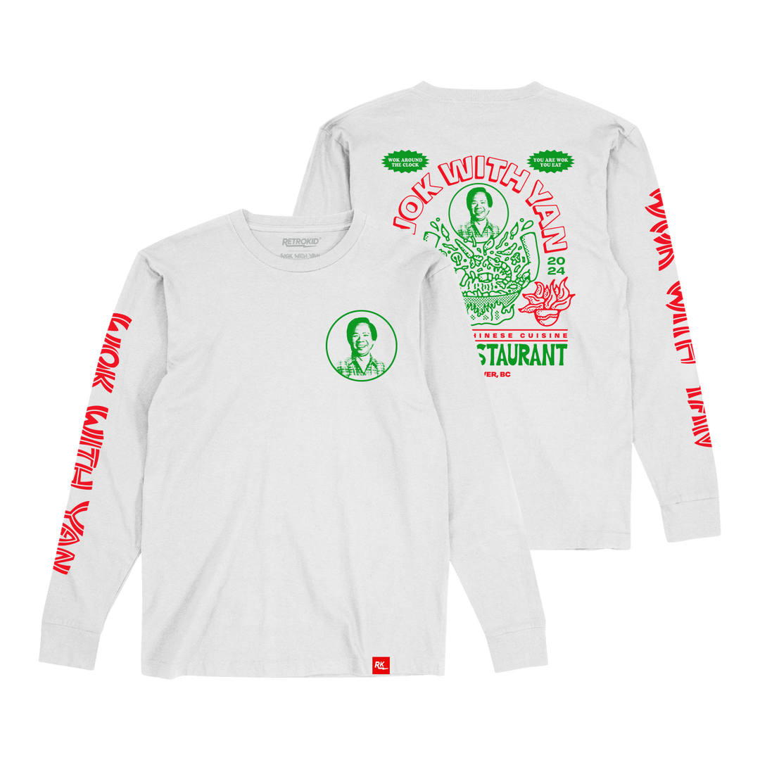 Wok With Yan Stephen Yan Restaurant Long Sleeve T-Shirt White boringfriends Yan's Restaurant