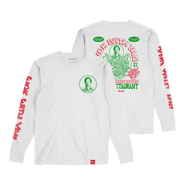 Wok With Yan Stephen Yan Restaurant Long Sleeve T-Shirt White boringfriends Yan's Restaurant
