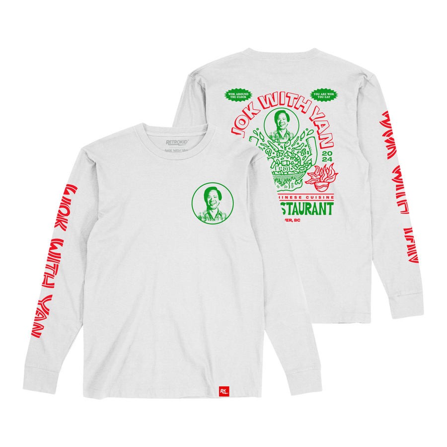 Wok With Yan Stephen Yan Restaurant Long Sleeve T-Shirt White boringfriends Yan's Restaurant