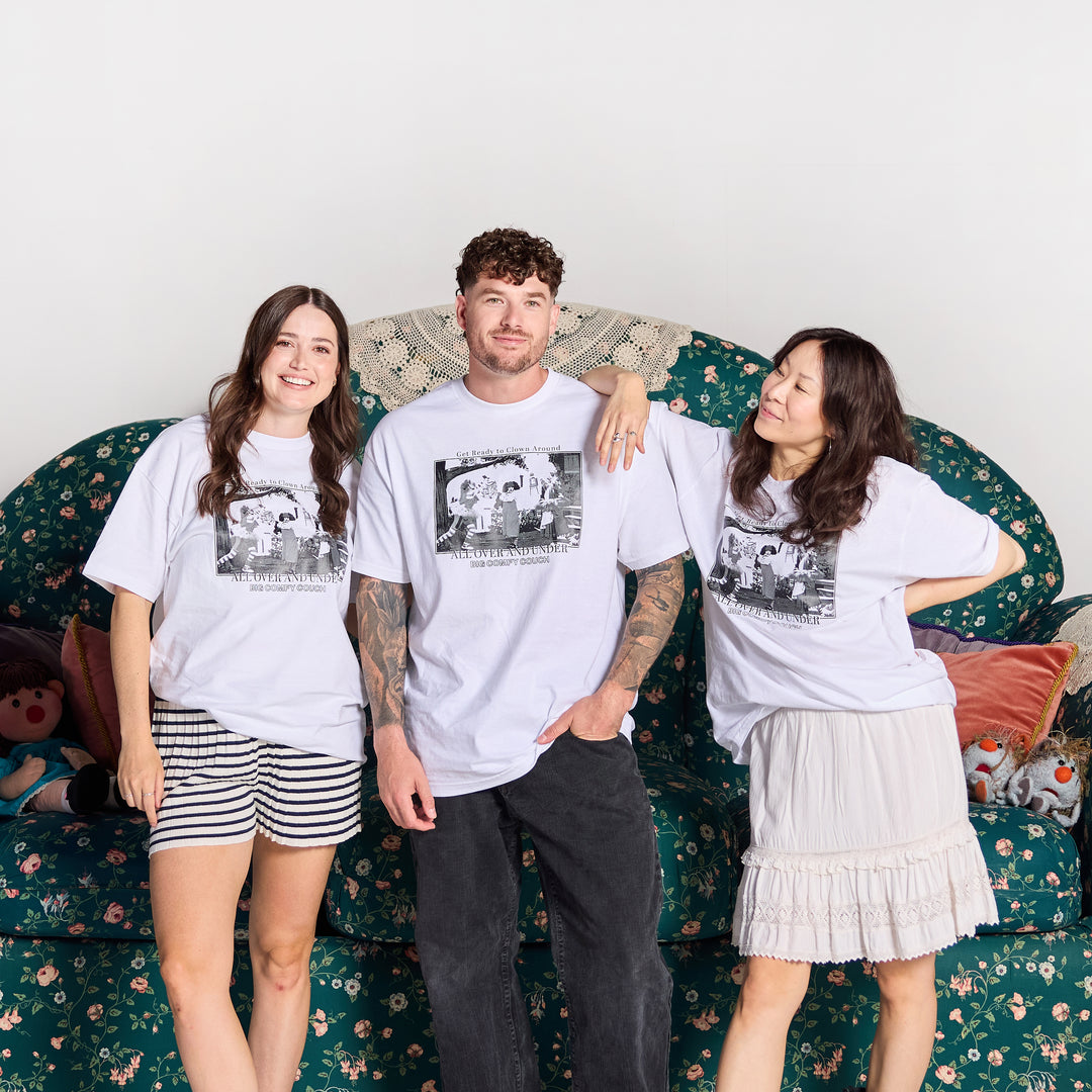 Big Comfy Couch All Over & Under T-shirt - White