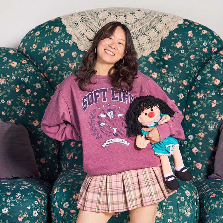 Big Comfy Couch Soft Life Crew - Vintage Berry