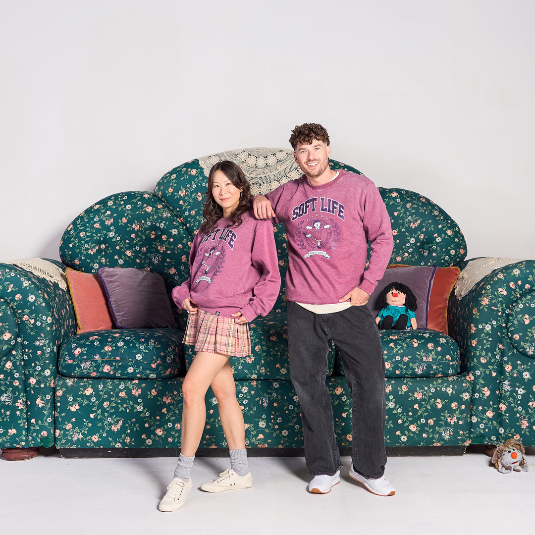 Big Comfy Couch Soft Life Crew - Vintage Berry