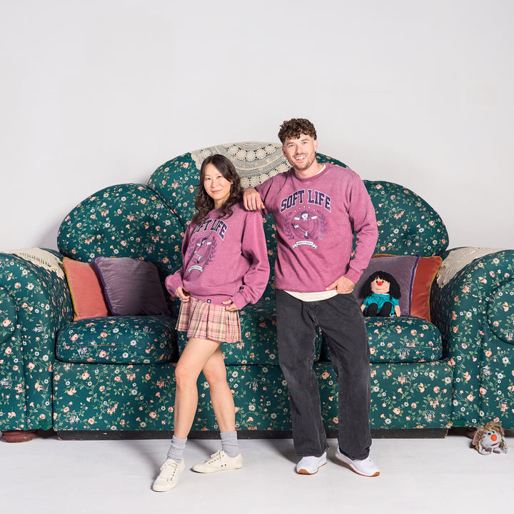 Big Comfy Couch Soft Life Crew - Vintage Berry