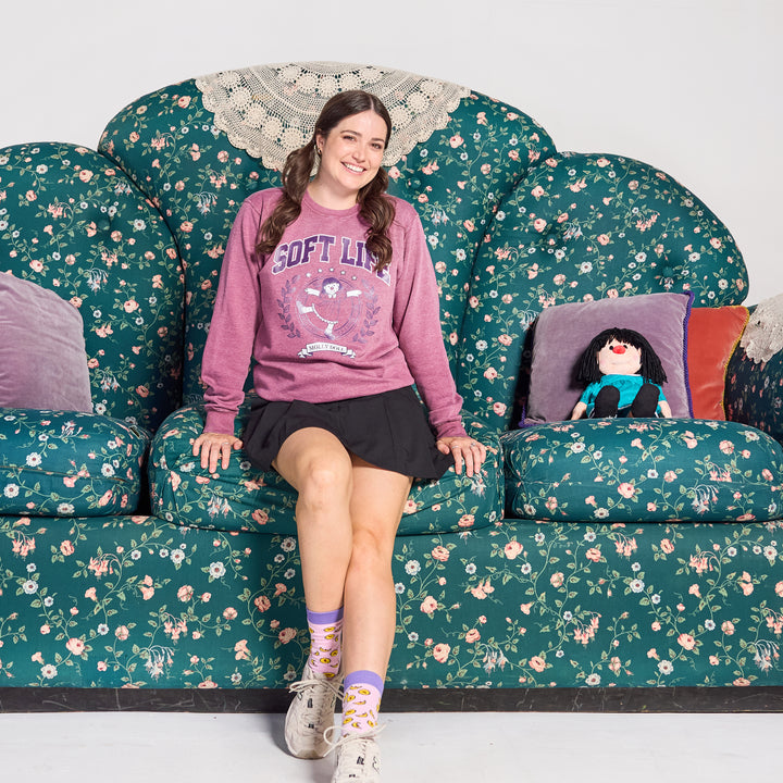 Big Comfy Couch Soft Life Crew - Vintage Berry