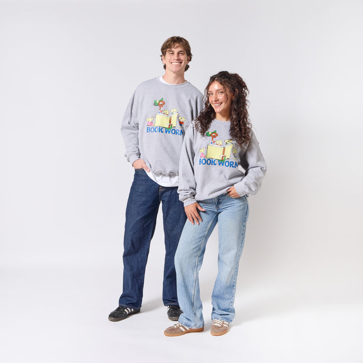 Richard Scarry Bookworm Crewneck - Grey