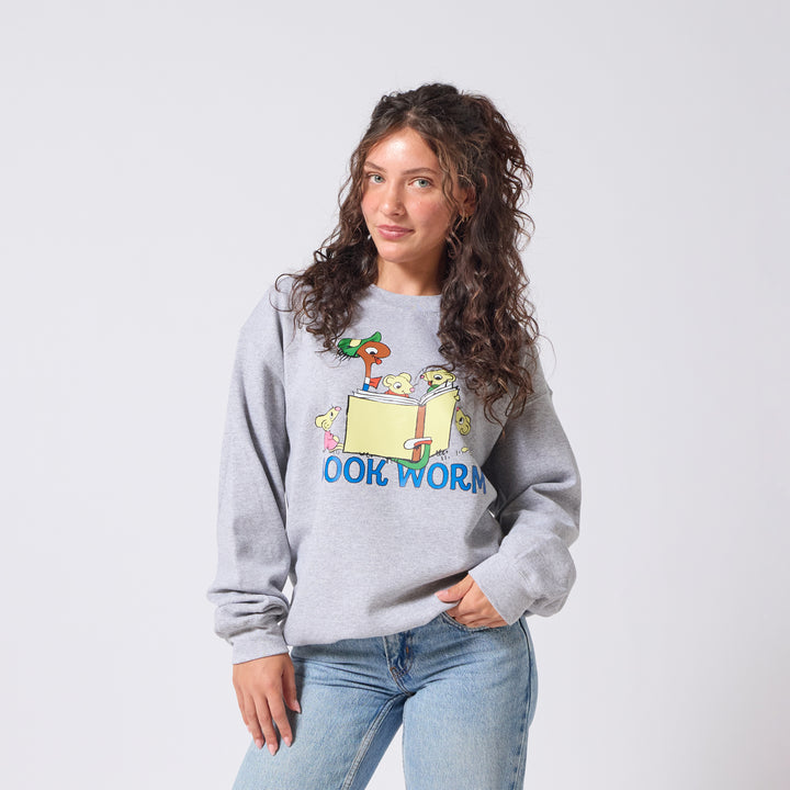 Richard Scarry Bookworm Crewneck - Grey