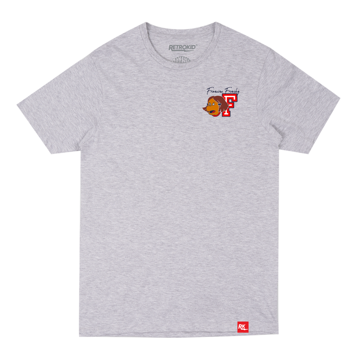 Arthur Retrokid Officially Licensed T-Shirt Francine Frensky F is for Francine Grey Red FRONT
