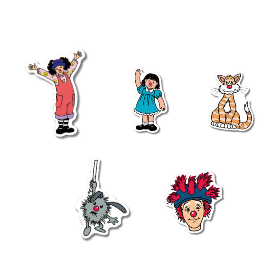 RETROKID x Big Comfy Couch Stickers 5-Pack Loonette Molly Snicklefritz Fuzzy Dust Bunny Major Bedhead
