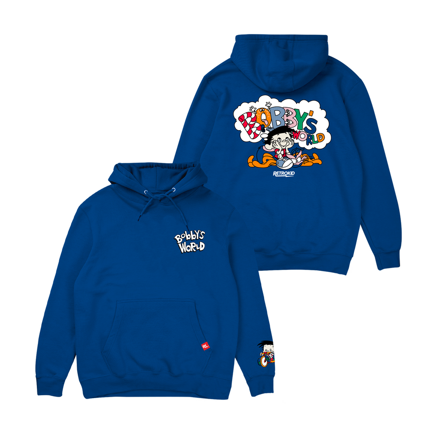 Bobby's World Bobby Generic Retrokid 90s Retro Howie Mandel Officially Licensed Royal Blue Hoodie Logo Webbly 