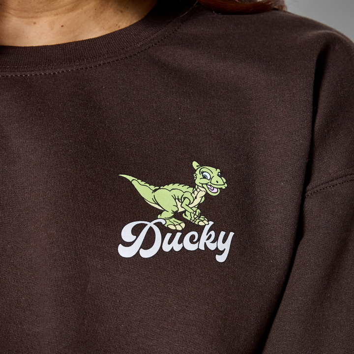 The Land Before Time Ducky Crewneck - Dark Chocolate