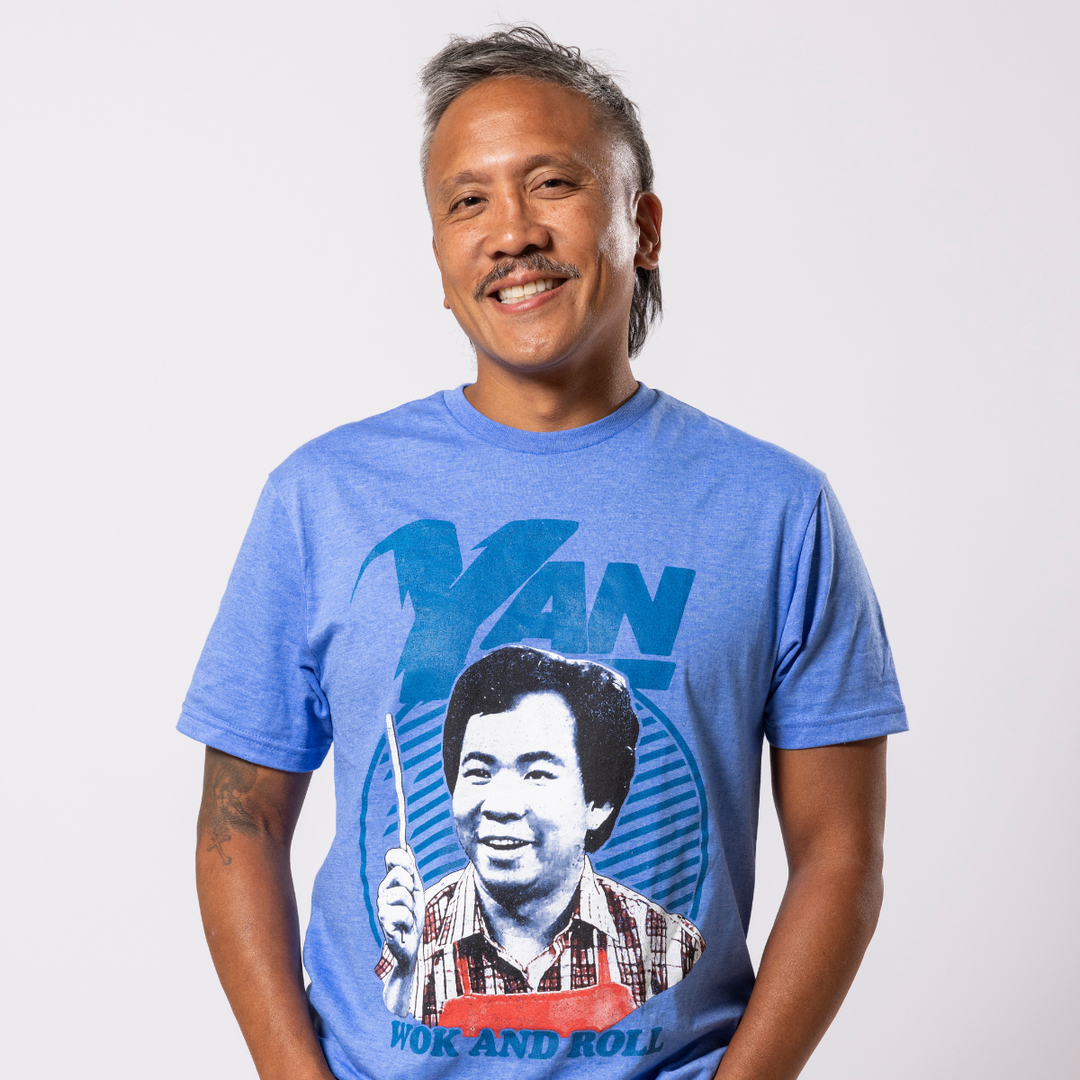 Wok With Yan Stephen Yan Wok and & Roll T-Shirt Blue 