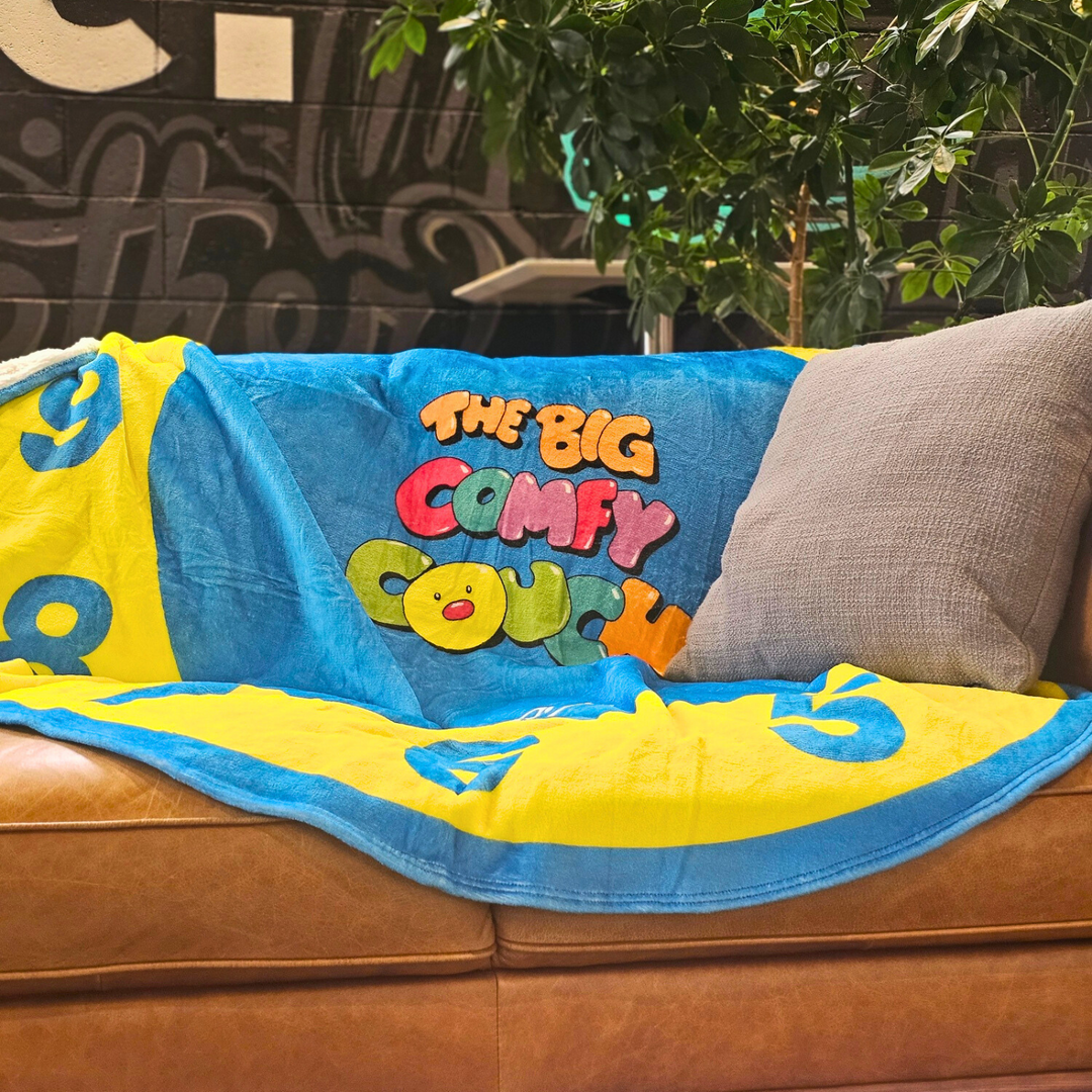 The Big Comfy Couch Officially Licensed Clock Stretch Blanket Loonette the Clown Stretching  