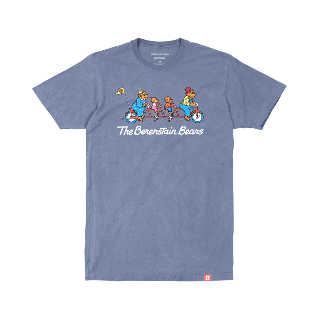 Berenstain Bears Wheely Good Time T-Shirt - Vintage Blue