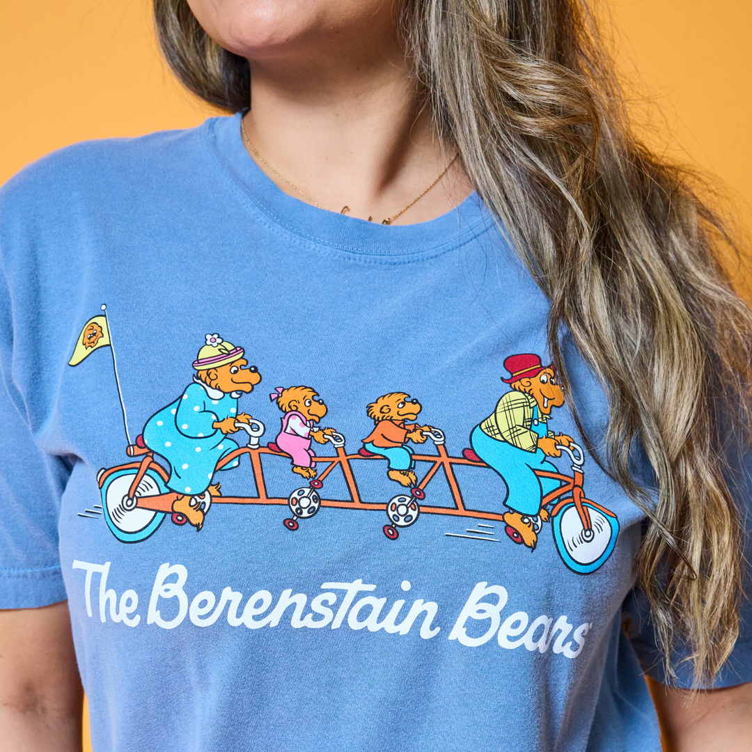 Berenstain Bears Wheely Good Time T-Shirt - Vintage Blue