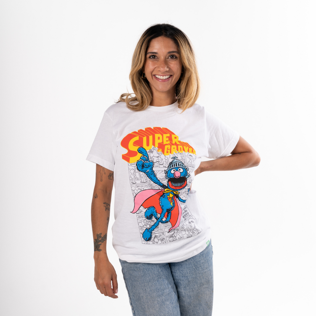 Sesame Street Super Grover T-Shirt - White