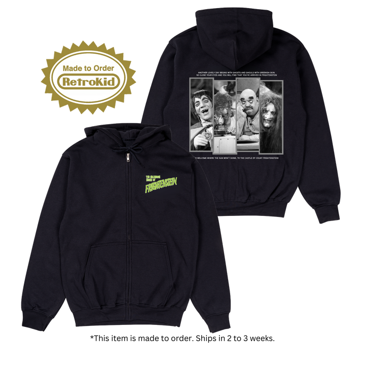 Hilarious House of Frightenstein Frankenstone Full-Zip Hoodie - Black [Made to Order]