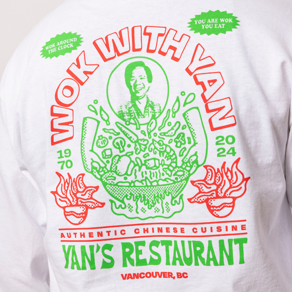 Wok With Yan Stephen Yan Restaurant Long Sleeve T-Shirt White boringfriends Yan's Restaurant 