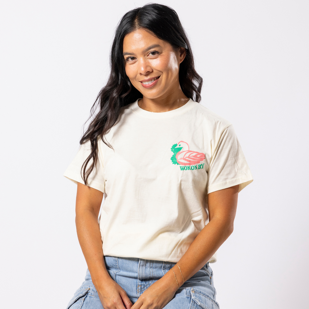 Wok With Yan Stephen Yan Wok On By Fruit Carving Swan Ivory T-Shirt