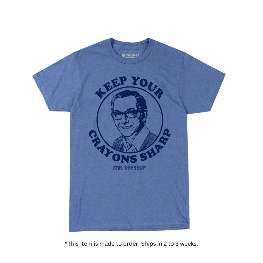 CBC Mr. Dressup Crayons T-Shirt - Heather Royal (Made to Order)