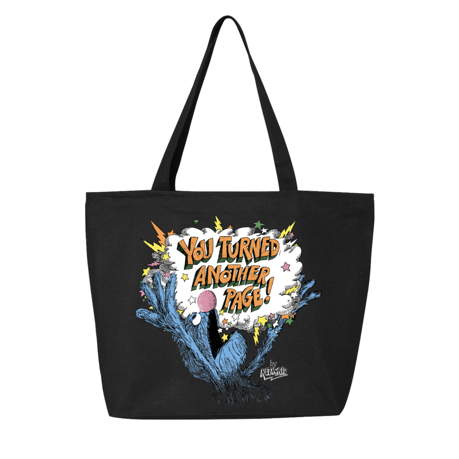 Monster at the End of This Book Black Tote Bag Shoulder Bag Grover You Turned Another Page Sesame Street Retrokid