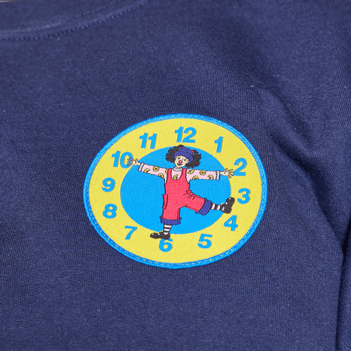 Big Comfy Couch Clock Stretch Crewneck - Navy