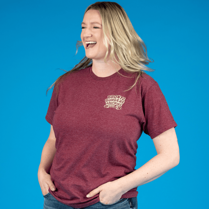 Flintstones Bronto Burgers T-Shirt - Heather Burgundy