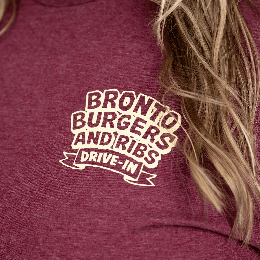Flintstones Bronto Burgers T-Shirt - Heather Burgundy