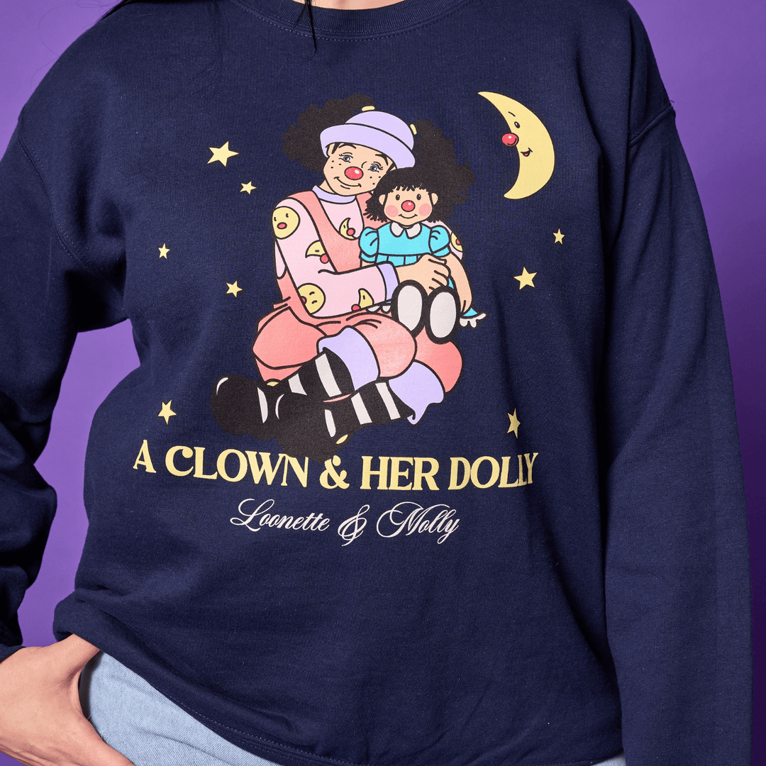Big Comfy Couch Clown and Her Dolly Crewneck - Navy