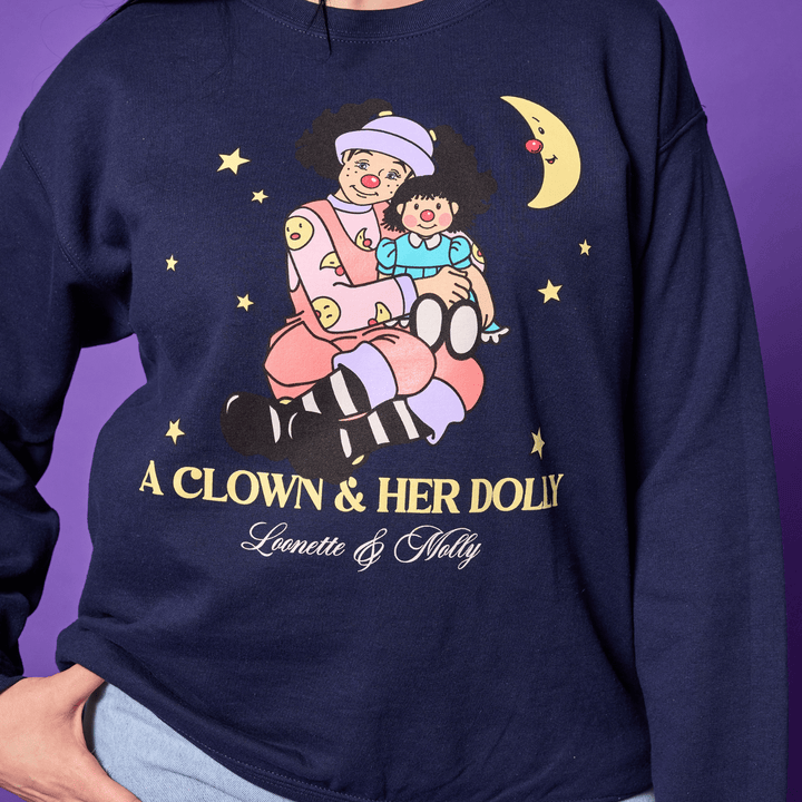 Big Comfy Couch Clown and Her Dolly Crewneck - Navy
