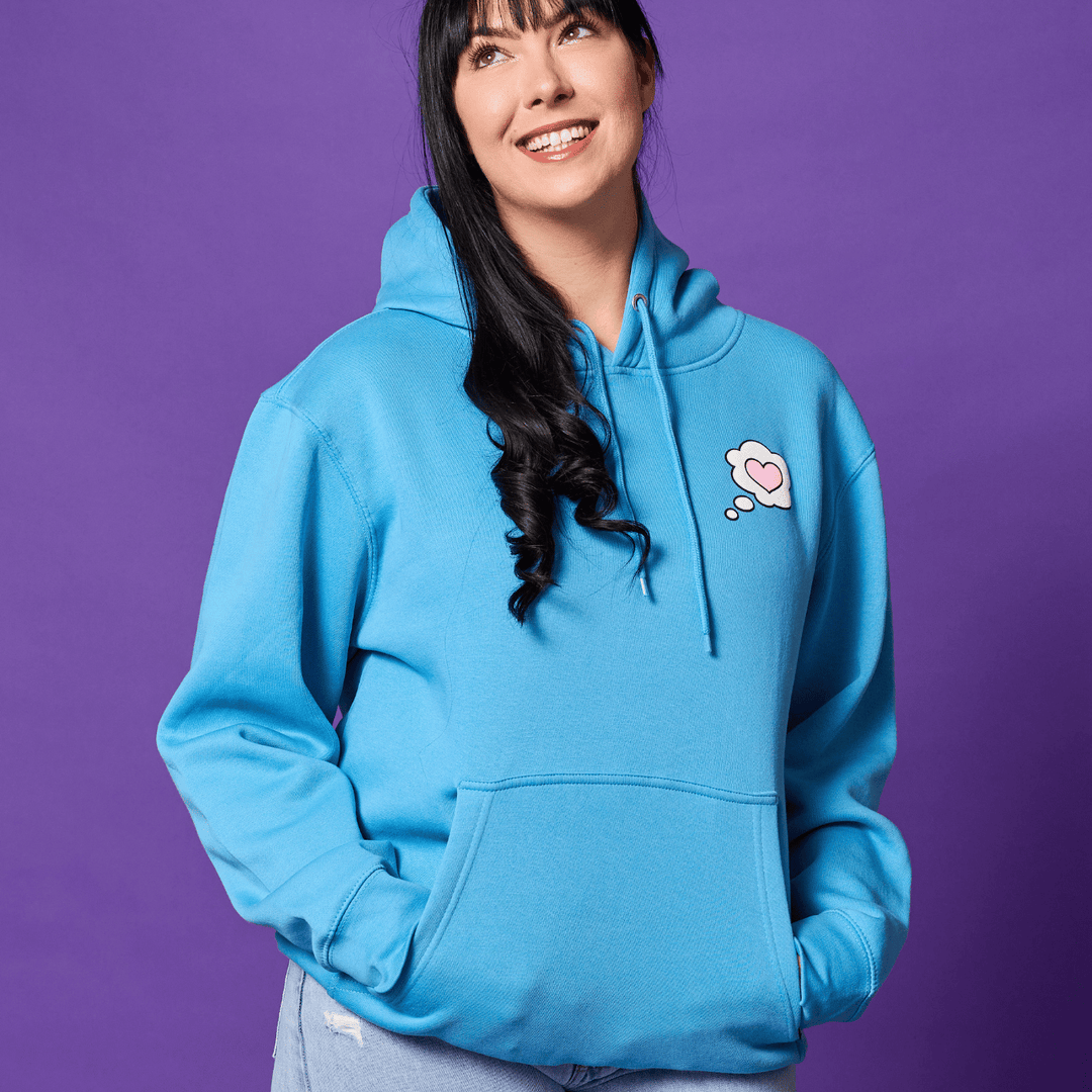 Big Comfy Couch Heart Hoodie - Ocean Blue