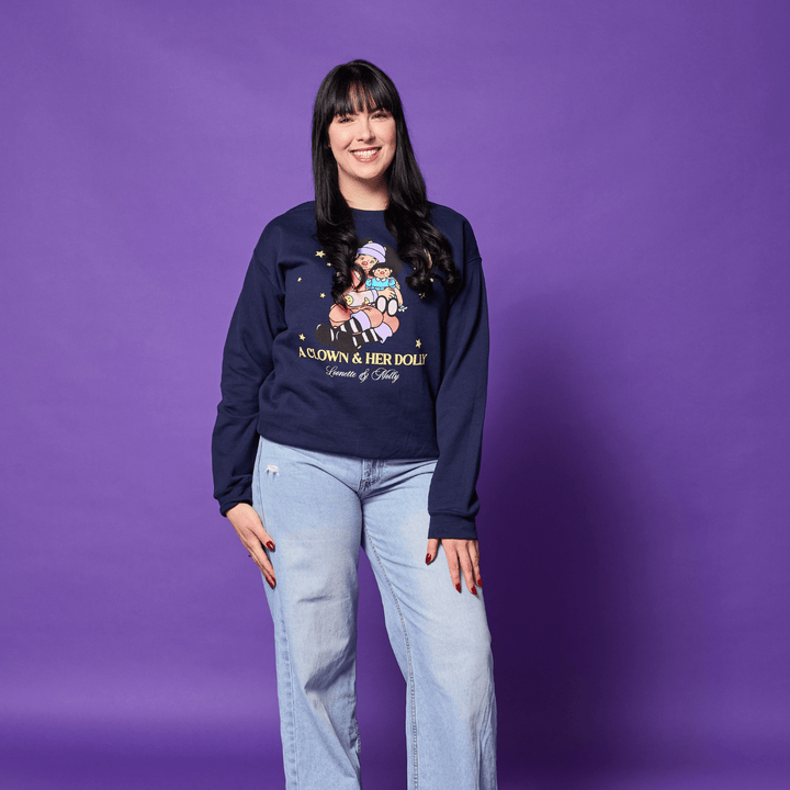 Big Comfy Couch Clown and Her Dolly Crewneck - Navy