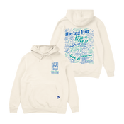 Arthur Retrokid Officially Licensed Retro Apparel Read Having Fun Isn't Hard When You've Got a Library Card Hoodie Ivory Blue Green BACK