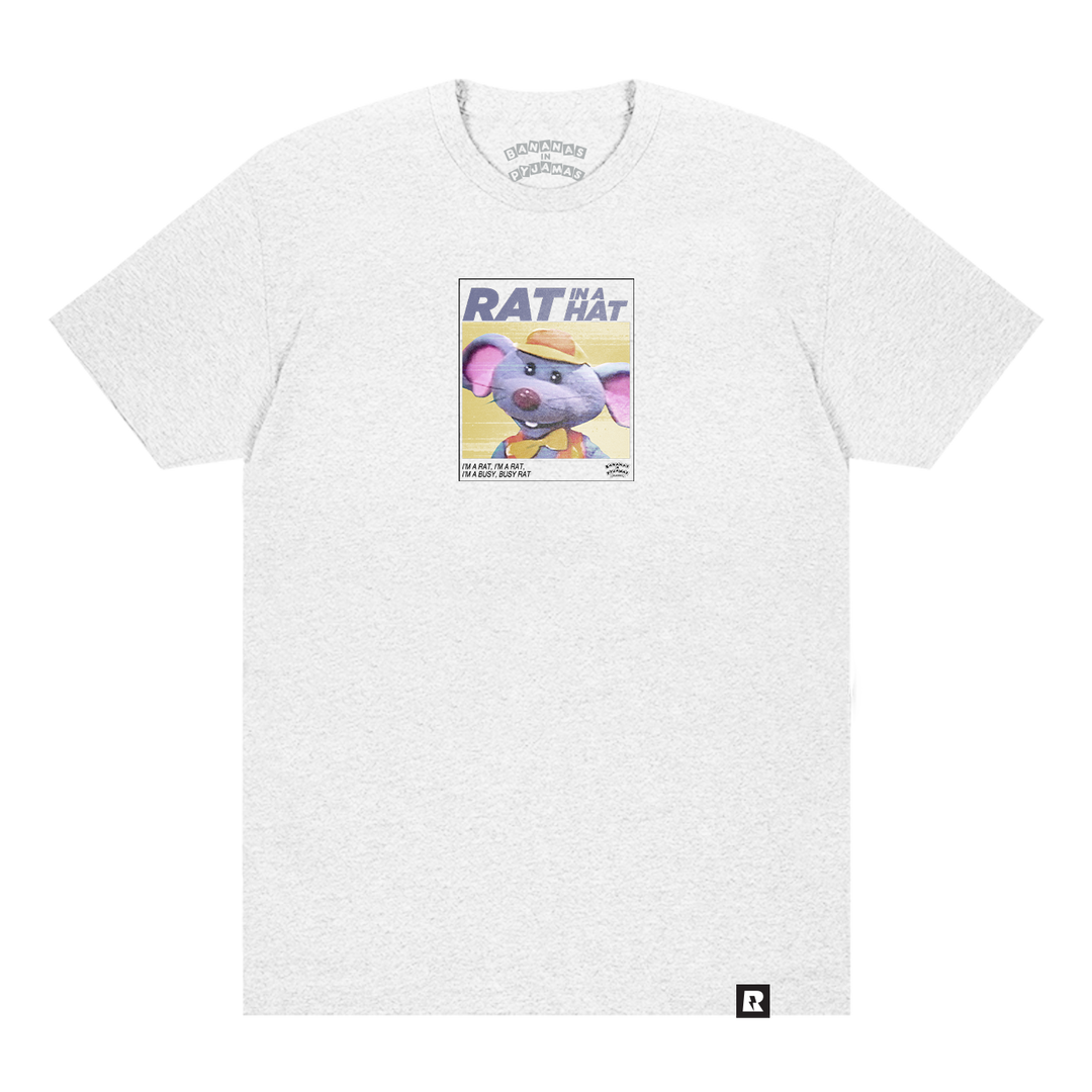 Bananas in Pyjamas Rat in a Hat T-Shirt - Ash Grey