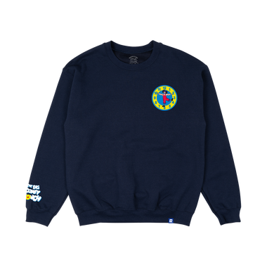 Big Comfy Couch Clock Stretch Crewneck - Navy