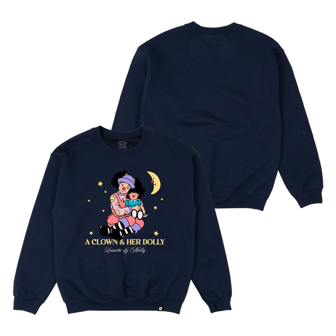 Big Comfy Couch Clown and Her Dolly Crewneck - Navy